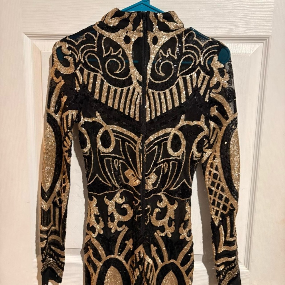 Fashion Nova Make Me Art Mesh Dress - Black, NWOT - Picture 5 of 6